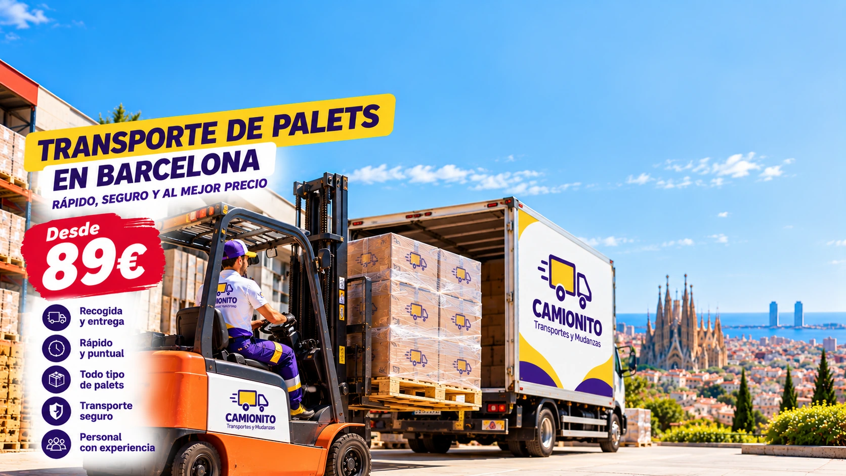 Transporte de palets — desde 89 €
